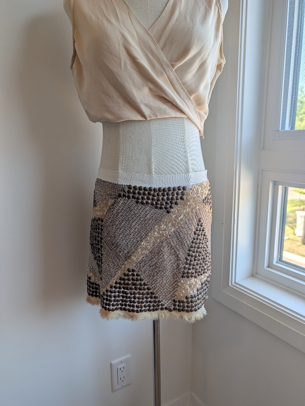 STUNNING  beaded mini skirt